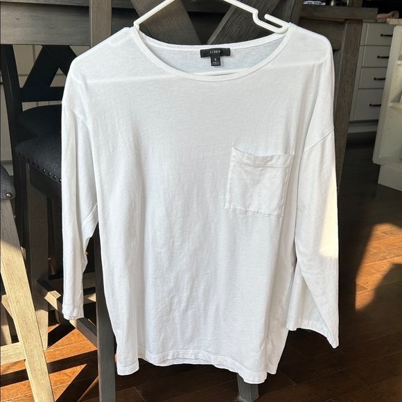 J. Crew Classic White 3/4 Sleeve Tee Top size S - Picture 3 of 6